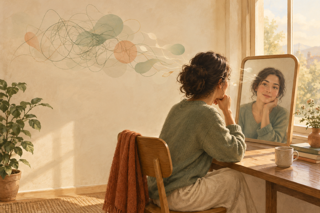 Coaching conversation about self-image and thinking patterns